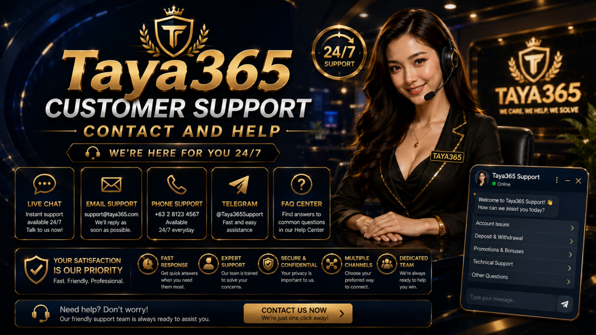 Taya365 Customer Support Contact and Help